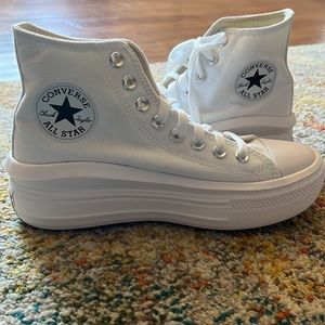 CONVERSE CHUCK TAYLOR ALL STAR MOVE LIFT HI TOP PLATFORM SNEAKERS WHITE NEW